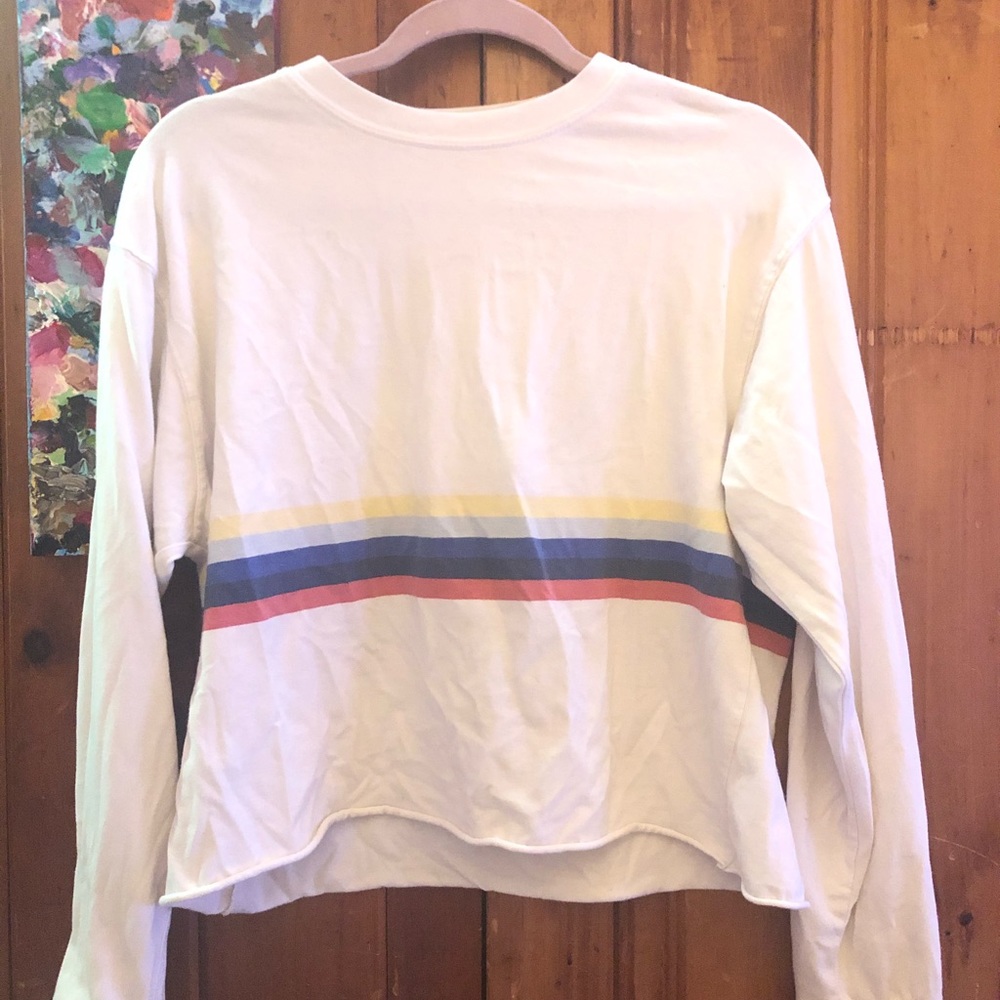 Brandy Melville white rainbow long sleeve